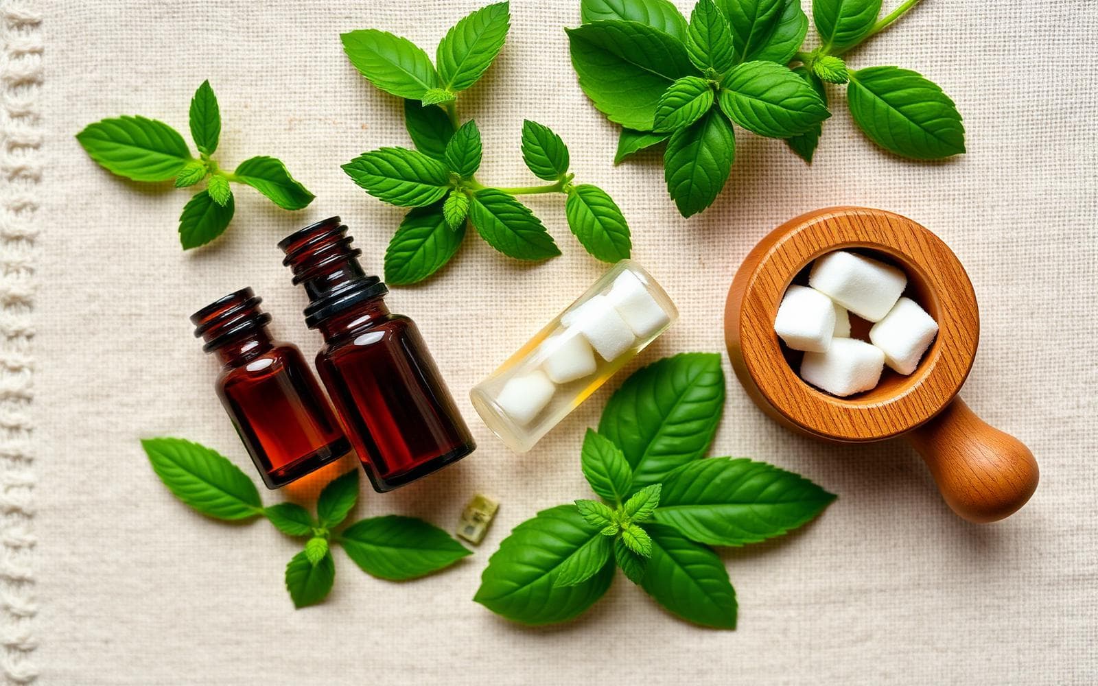 Homeopathic remedies with fresh leaves